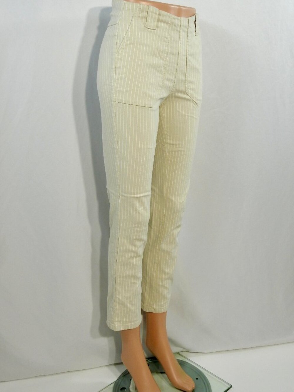 Belle by Kim Gravel Sz 0 Crop Tall Harbor Island Stretch Pinstripe A686124 Women
